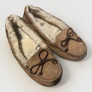 UGG Women's Dakota Chestnut Suede Slippers Size 8 Moccasins 1010644 Shoes No Box